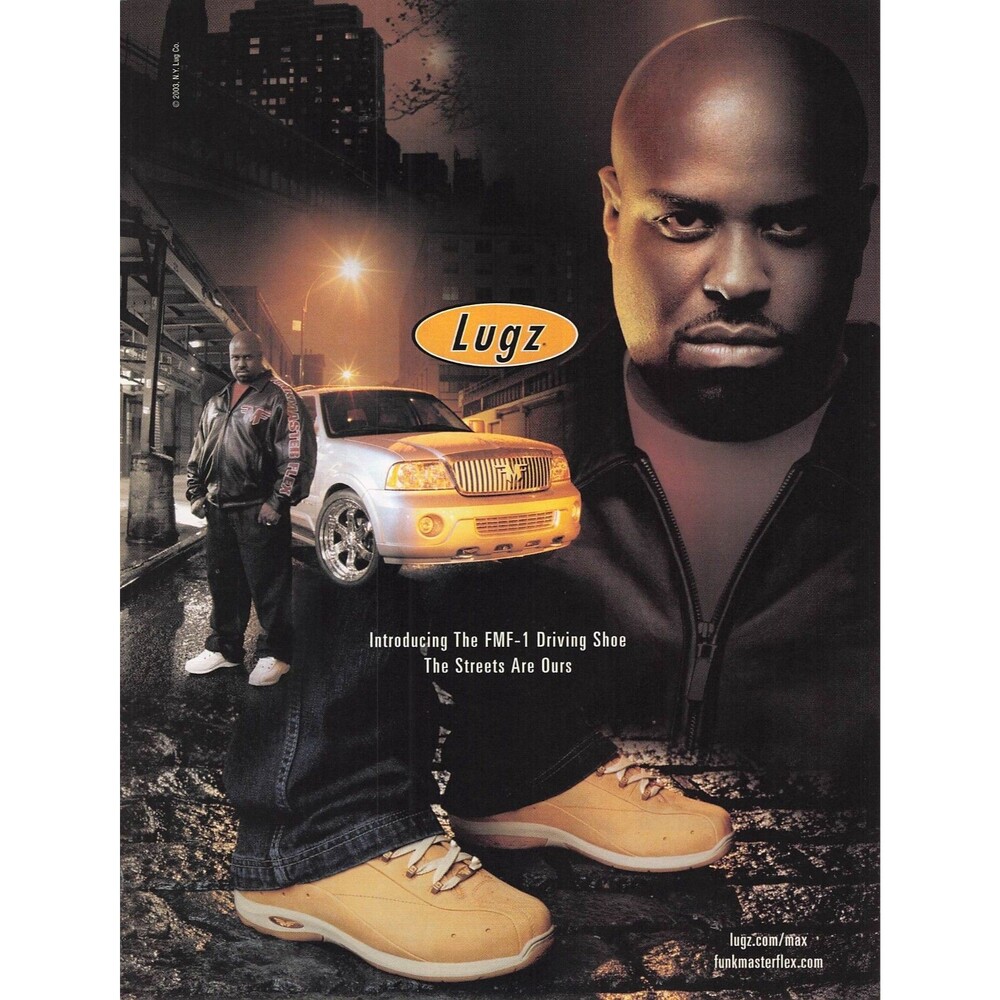 Vintage Lugz FMF-1 Driving Shoe Funkmaster Flex Hip Hop Ad 2003 wall decor y2k